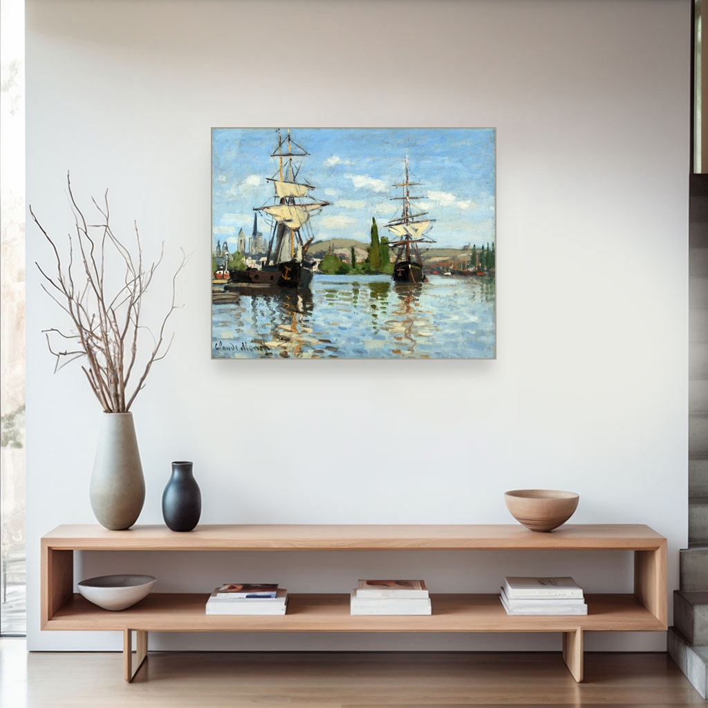 Brodovi na Seni u Renu, Claude Monet, Ships Riding on the Seine at Rouen, slika na platnu 4 Brodovi na Seni u Renu, Claude Monet, Ships Riding on the Seine at Rouen, slika na platnu - Slika 4