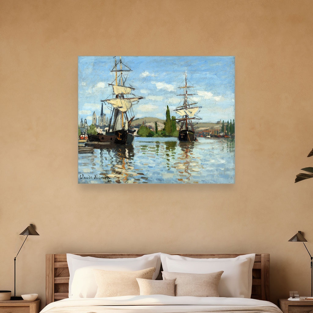 Brodovi na Seni u Renu, Claude Monet, Ships Riding on the Seine at Rouen, slika na platnu 5 Brodovi na Seni u Renu, Claude Monet, Ships Riding on the Seine at Rouen, slika na platnu - Slika 5