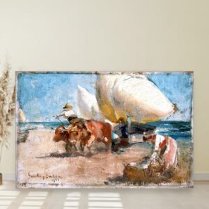 Plažna scena, Joaquín Sorolla, Beach Scene, slika na platnu