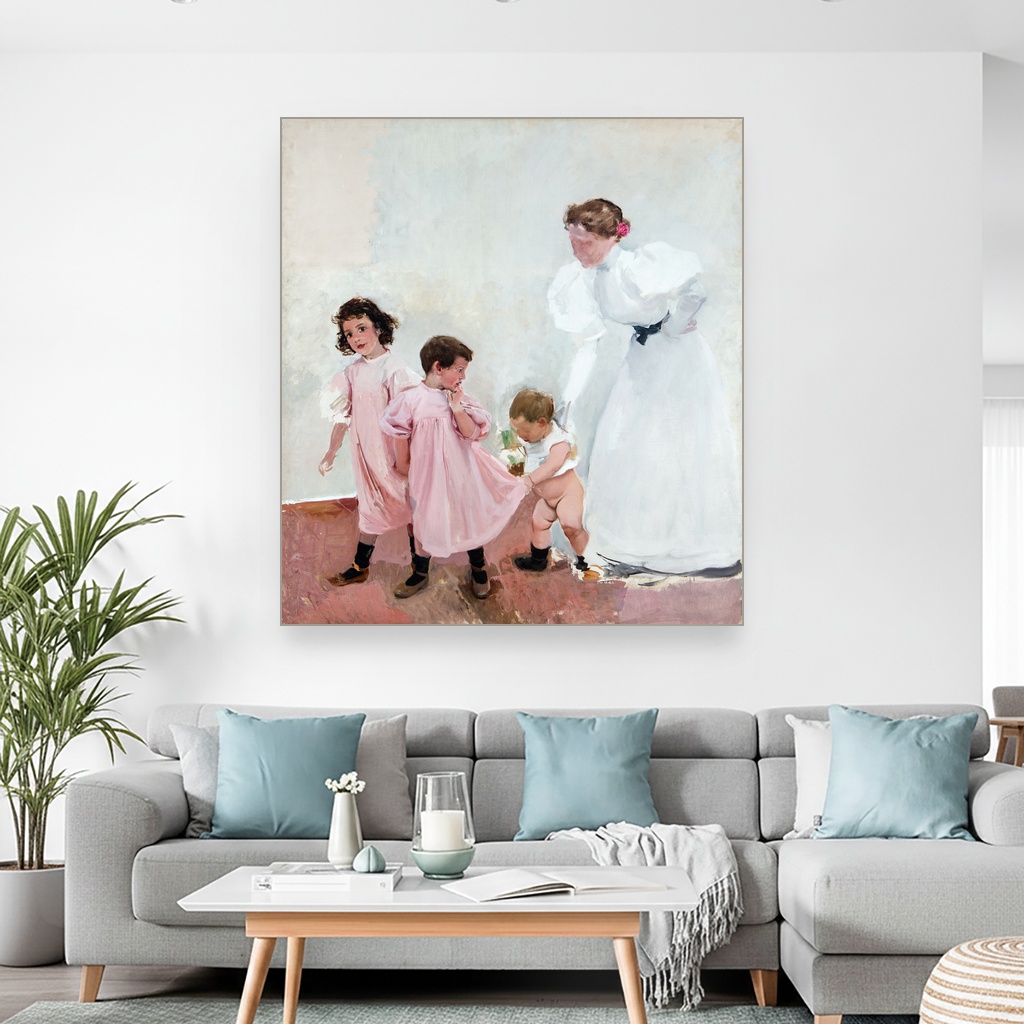 Moja supruga i deca, Joaquín Sorolla, My wife and children, slika na platnu 2 Moja supruga i deca, Joaquín Sorolla, My wife and children, slika na platnu - Slika 2