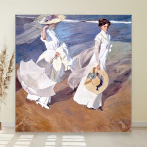 Šetnja pored obale, Joaquín Sorolla y Bastida, Strolling along the Seashore, slika na platnu