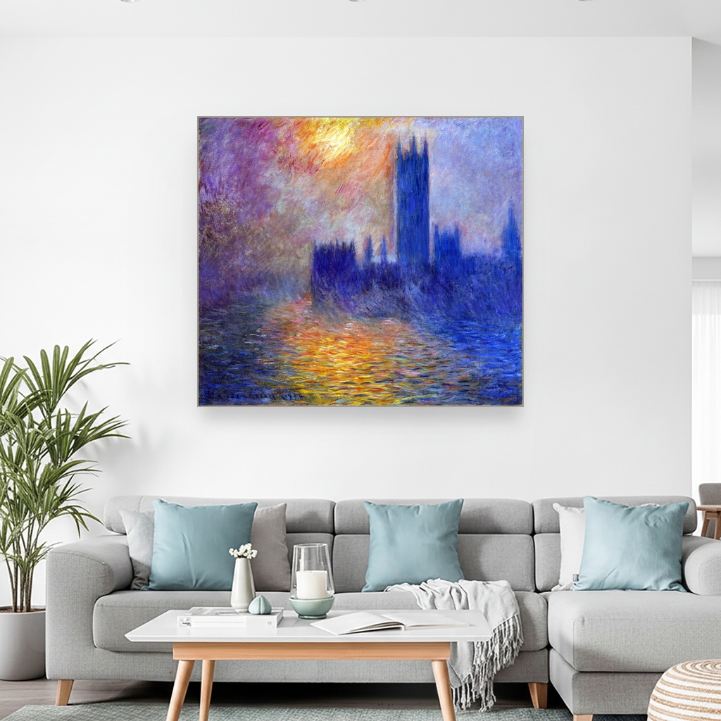 Zgrada parlamenta u zalasku sunca, Claude Monet, The Houses of Parliament Sunset, slika na platnu 2 Zgrada parlamenta u zalasku sunca, Claude Monet, The Houses of Parliament Sunset, slika na platnu - Slika 2