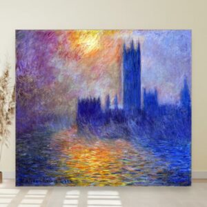 Zgrada parlamenta u zalasku sunca, Claude Monet, The Houses of Parliament Sunset, slika na platnu
