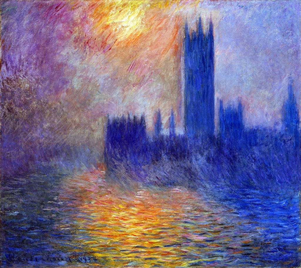 Zgrada parlamenta u zalasku sunca, Claude Monet, The Houses of Parliament Sunset, slika na platnu 8 Zgrada parlamenta u zalasku sunca, Claude Monet, The Houses of Parliament Sunset, slika na platnu - Slika 8