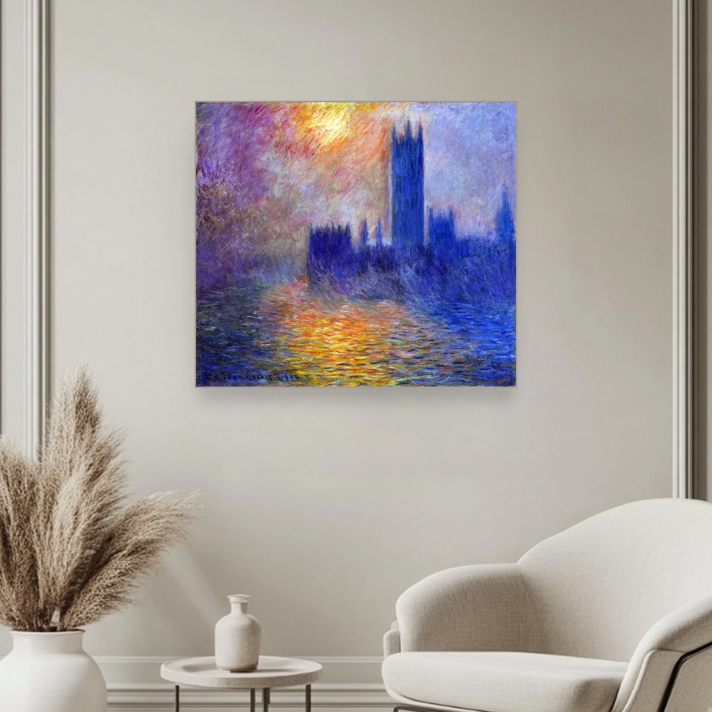 Zgrada parlamenta u zalasku sunca, Claude Monet, The Houses of Parliament Sunset, slika na platnu 3 Zgrada parlamenta u zalasku sunca, Claude Monet, The Houses of Parliament Sunset, slika na platnu - Slika 3