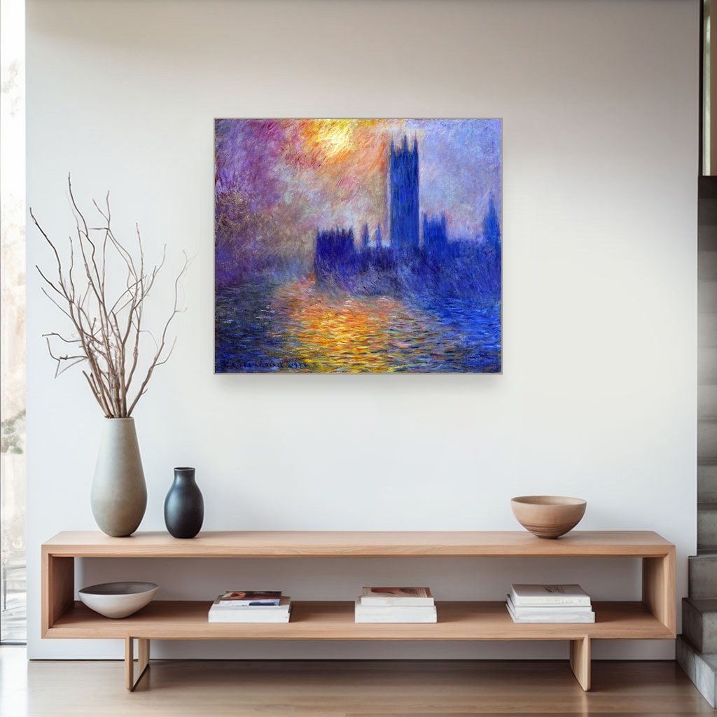 Zgrada parlamenta u zalasku sunca, Claude Monet, The Houses of Parliament Sunset, slika na platnu 4 Zgrada parlamenta u zalasku sunca, Claude Monet, The Houses of Parliament Sunset, slika na platnu - Slika 4