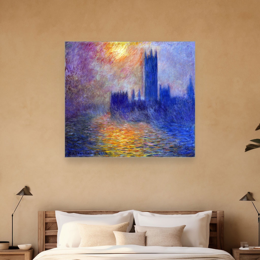 Zgrada parlamenta u zalasku sunca, Claude Monet, The Houses of Parliament Sunset, slika na platnu 5 Zgrada parlamenta u zalasku sunca, Claude Monet, The Houses of Parliament Sunset, slika na platnu - Slika 5