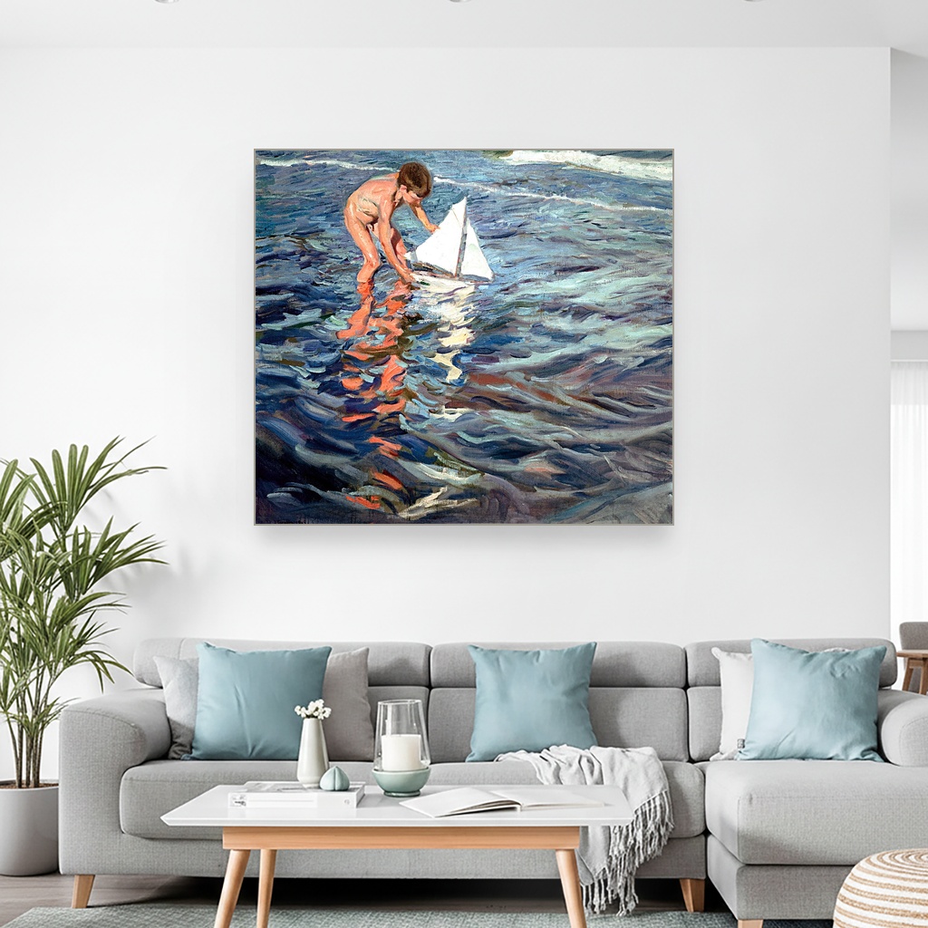 Mali jedrenjak, Joaquín Sorolla y Bastida, The Little Sailing Boat, slika na platnu 2 Mali jedrenjak, Joaquín Sorolla y Bastida, The Little Sailing Boat, slika na platnu - Slika 2