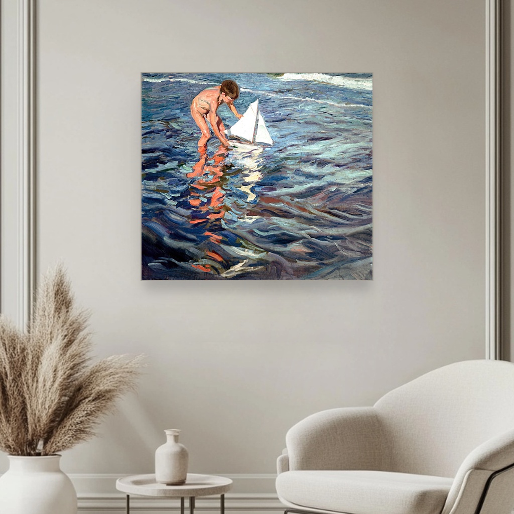 Mali jedrenjak, Joaquín Sorolla y Bastida, The Little Sailing Boat, slika na platnu 3 Mali jedrenjak, Joaquín Sorolla y Bastida, The Little Sailing Boat, slika na platnu - Slika 3