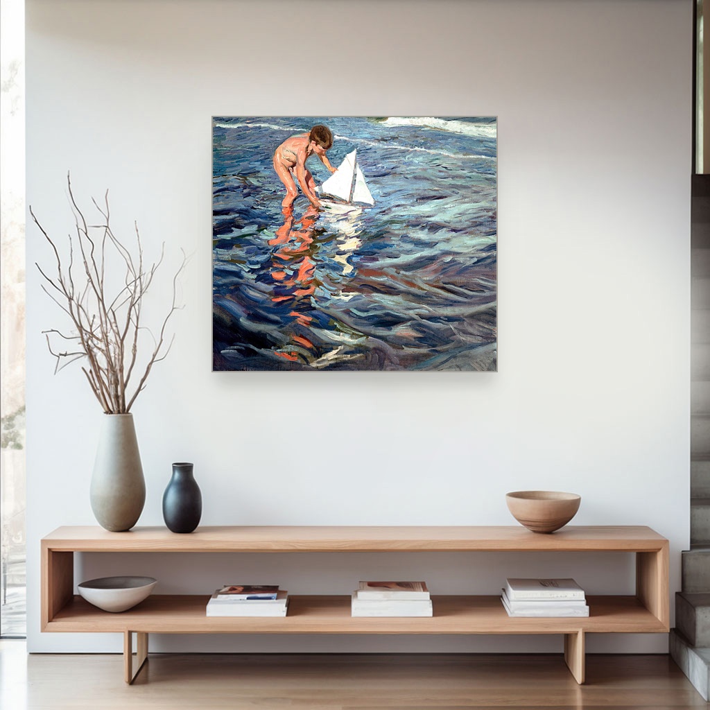 Mali jedrenjak, Joaquín Sorolla y Bastida, The Little Sailing Boat, slika na platnu 4 Mali jedrenjak, Joaquín Sorolla y Bastida, The Little Sailing Boat, slika na platnu - Slika 4