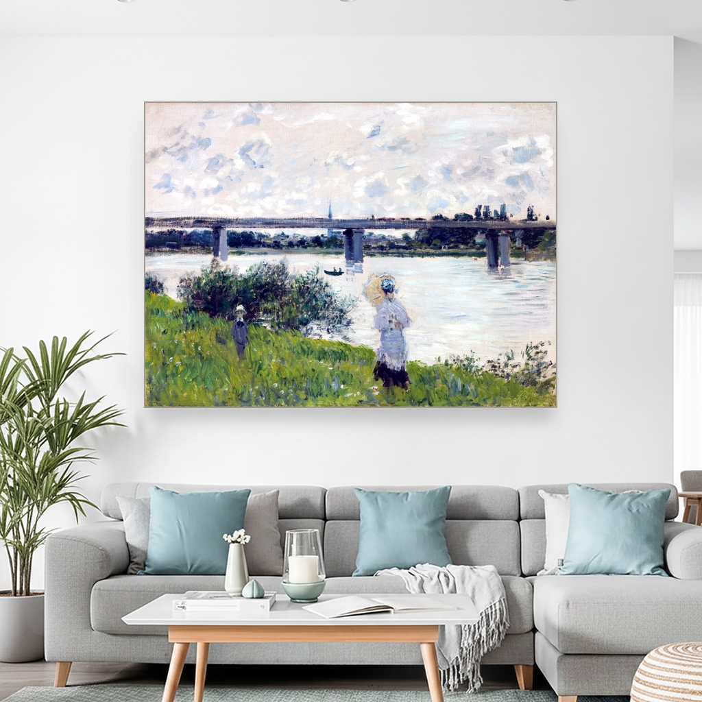 Šetnja pored železničkog mosta u Argenteju, Claude Monet, The Promenade with the Railroad Bridge Argenteuil, slika na platnu 2 Šetnja pored železničkog mosta u Argenteju, Claude Monet, The Promenade with the Railroad Bridge Argenteuil, slika na platnu - Slika 2