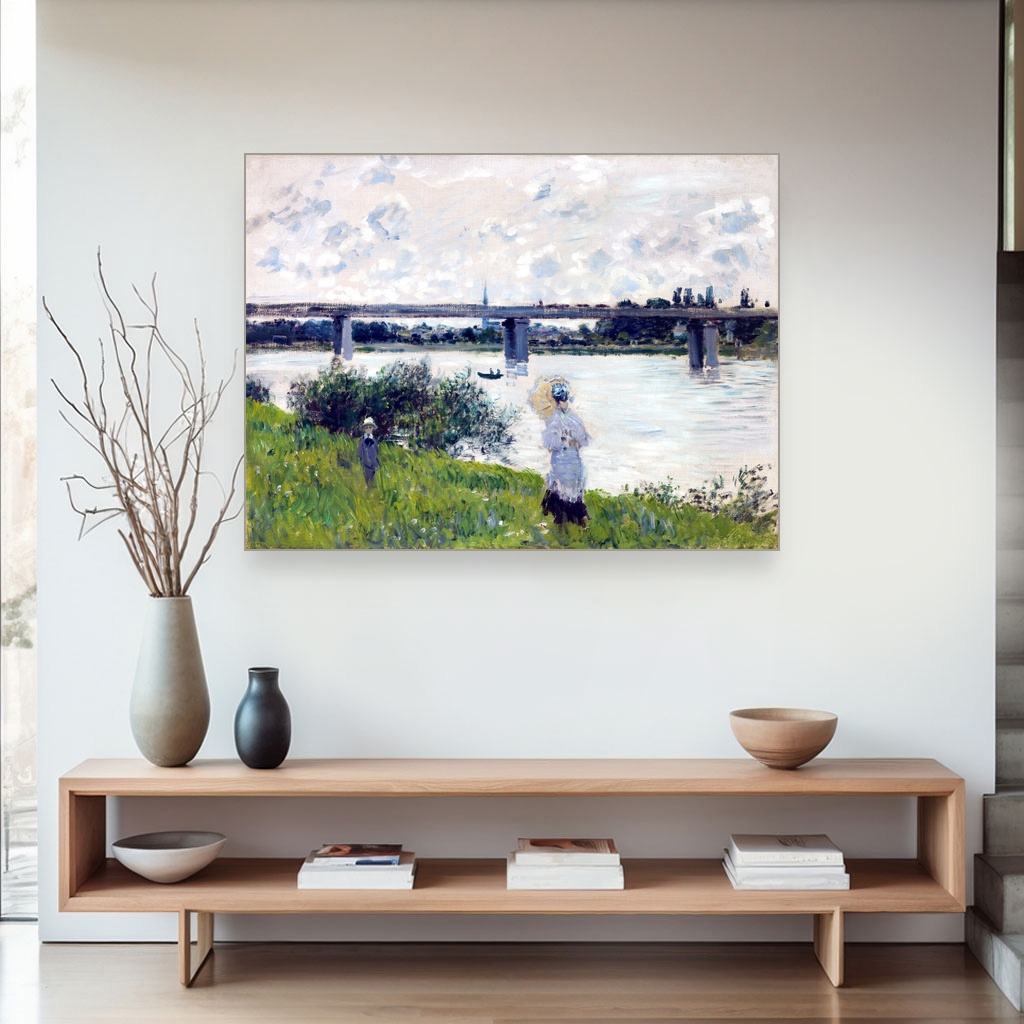 Šetnja pored železničkog mosta u Argenteju, Claude Monet, The Promenade with the Railroad Bridge Argenteuil, slika na platnu 4 Šetnja pored železničkog mosta u Argenteju, Claude Monet, The Promenade with the Railroad Bridge Argenteuil, slika na platnu - Slika 4