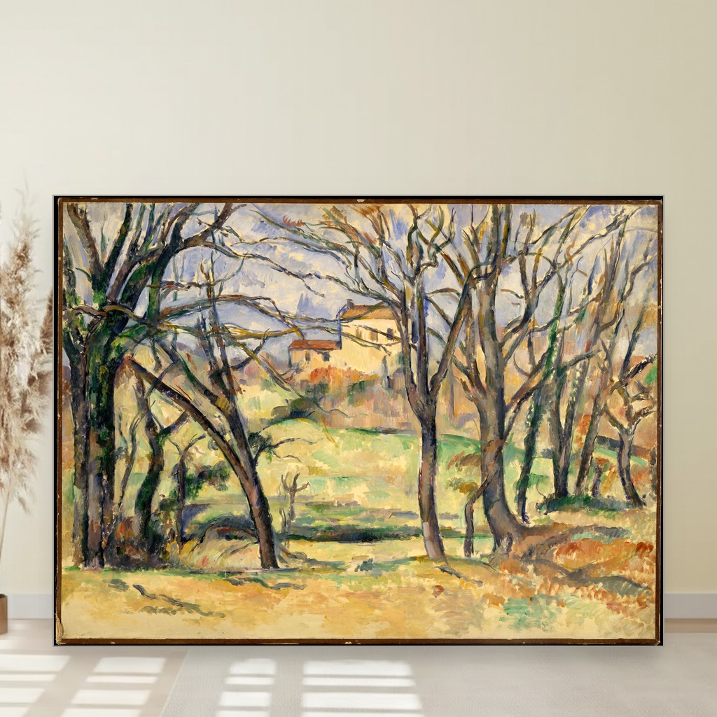 Drveće i kuće kod Jas de Bufan slika na platnu Nova Art Studio