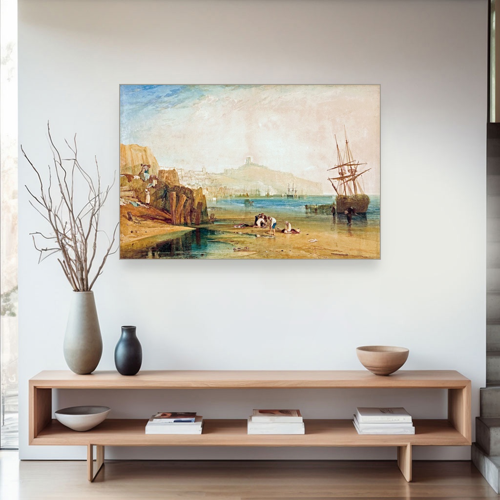 Grad i zamak Skarbora ujutru sa dečacima koji hvataju rakove, J. M. W. Turner, Scarborough town and castle morning boys catching crabs, slika na platnu 4 Grad i zamak Skarbora ujutru sa dečacima koji hvataju rakove, J. M. W. Turner, Scarborough town and castle morning boys catching crabs, slika na platnu - Slika 4