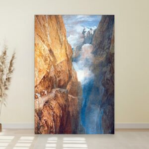 Prolaz preko planine Sveti Gotard sa centra Đavolskog mosta, Joseph Mallord William Turner, The Passage of Mount St Gothard from the centre of Teufels Broch Devils Bridge, slika na platnu