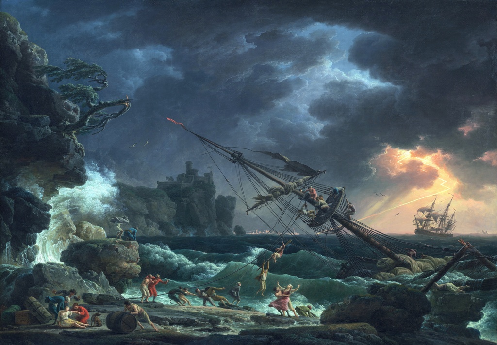 Brodolom, Claude-Joseph Vernet, The Shipwreck, slika na platnu 8 Brodolom, Claude-Joseph Vernet, The Shipwreck, slika na platnu - Slika 8