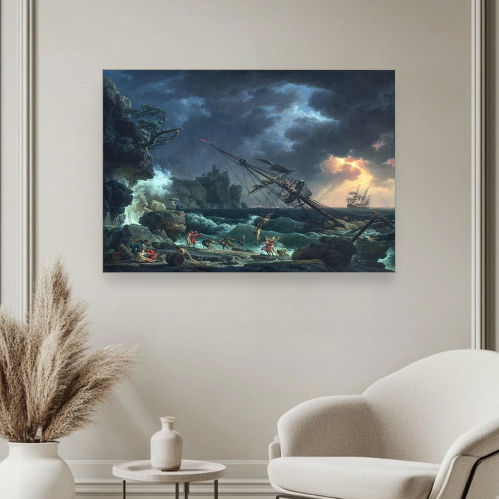 Brodolom, Claude-Joseph Vernet, The Shipwreck, slika na platnu 3 Brodolom, Claude-Joseph Vernet, The Shipwreck, slika na platnu - Slika 3