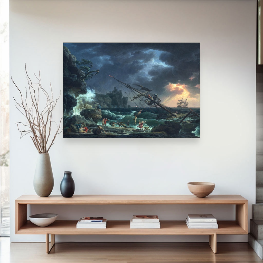 Brodolom, Claude-Joseph Vernet, The Shipwreck, slika na platnu 4 Brodolom, Claude-Joseph Vernet, The Shipwreck, slika na platnu - Slika 4