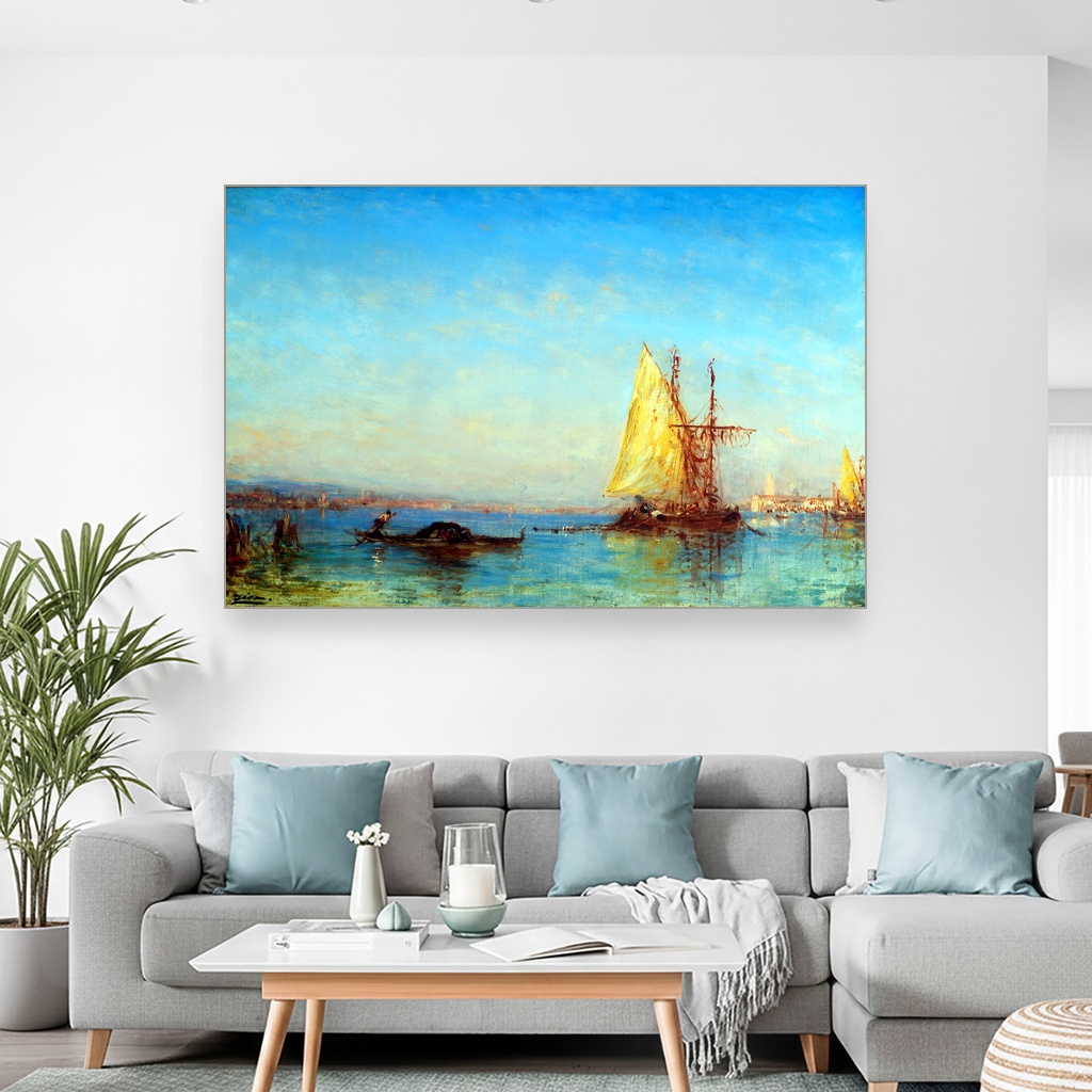 Pogled na Veneciju, Félix Ziem, View of Venice, slika na platnu 2 Pogled na Veneciju, Félix Ziem, View of Venice, slika na platnu - Slika 2