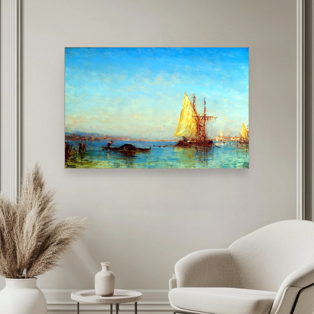 Pogled na Veneciju, Félix Ziem, View of Venice, slika na platnu 3 Pogled na Veneciju, Félix Ziem, View of Venice, slika na platnu - Slika 3