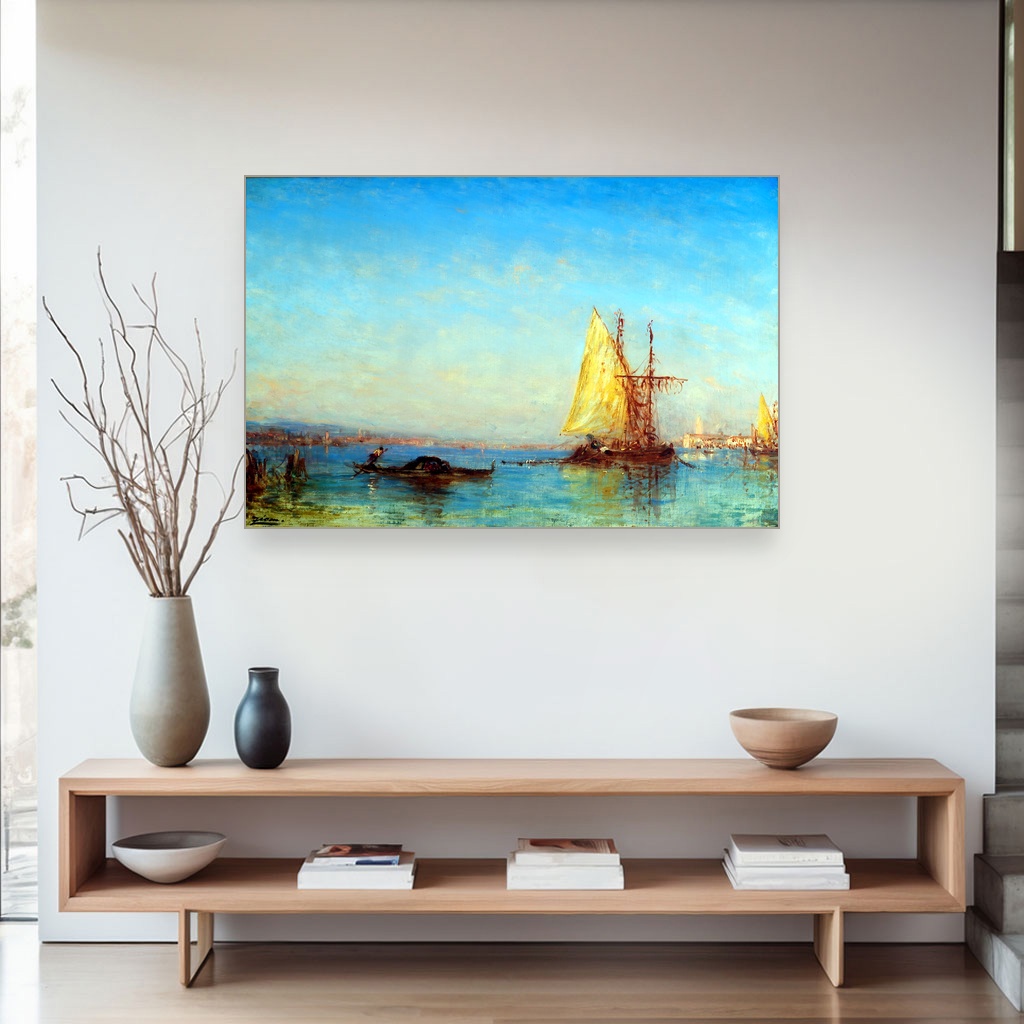 Pogled na Veneciju, Félix Ziem, View of Venice, slika na platnu 4 Pogled na Veneciju, Félix Ziem, View of Venice, slika na platnu - Slika 4