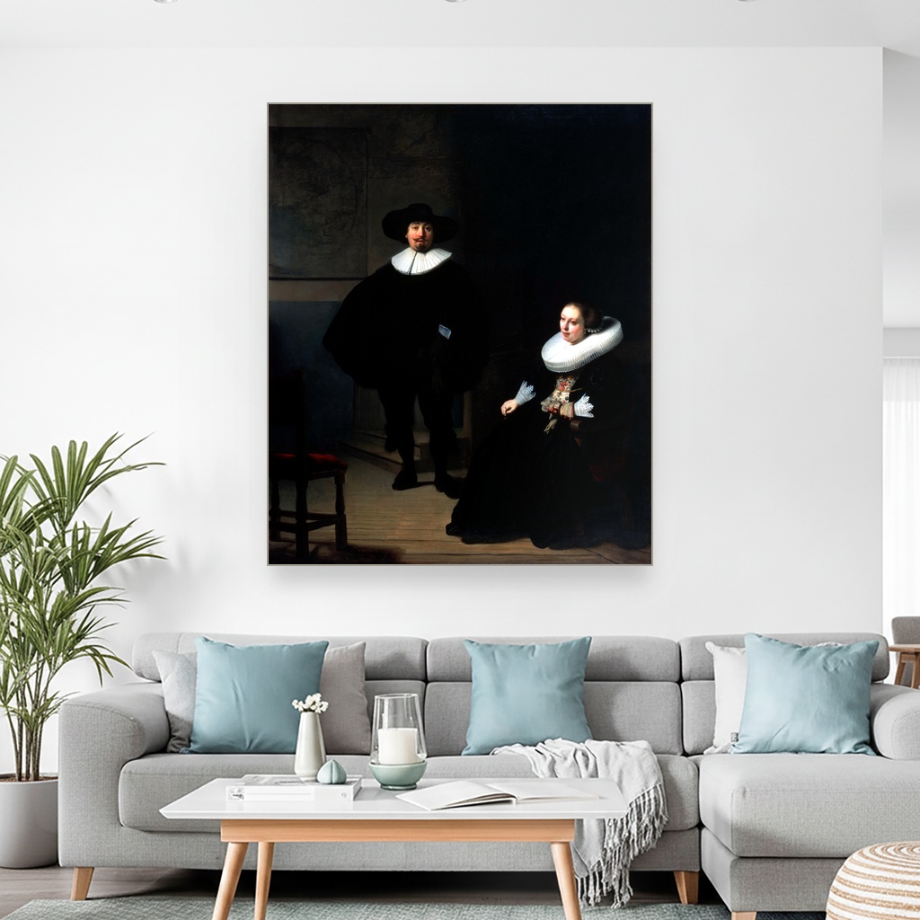 Dama i gospodin u crnom, Rembrandt van Rijn, A Lady and Gentleman in Black, slika na platnu 2 Dama i gospodin u crnom, Rembrandt van Rijn, A Lady and Gentleman in Black, slika na platnu - Slika 2