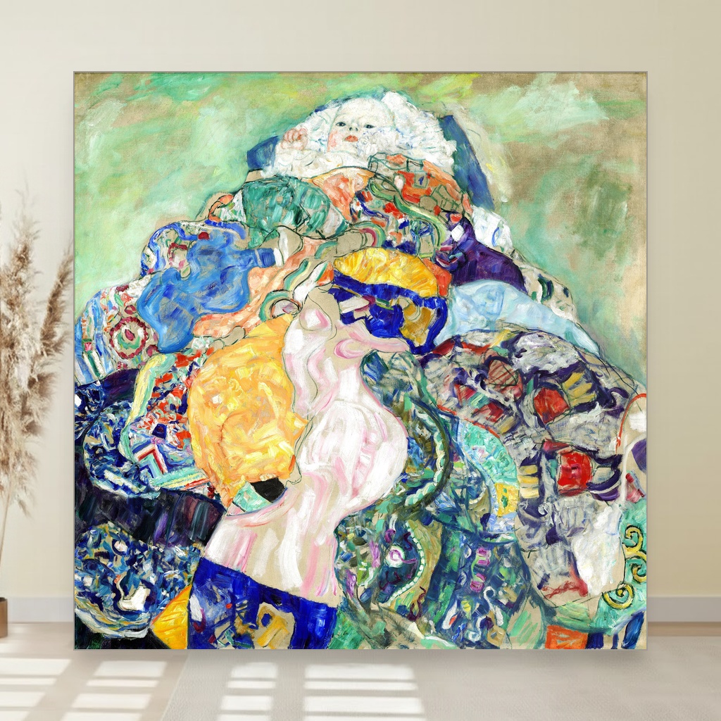 6 zlatnih Klimtovih reprodukcija za svaku prostoriju 1 Beba u kolevci slika na platnu Nova Art Studio
