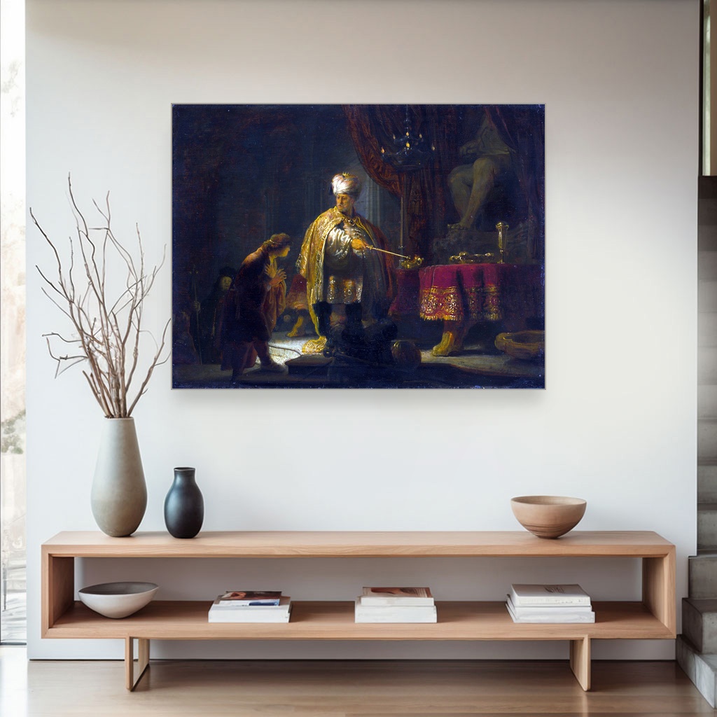 Danijel i Kir uoči idola Bela, Rembrant van Rajn, Daniel and Cyrus Before the Idol Bel, slika na platnu 4 Danijel i Kir uoči idola Bela, Rembrant van Rajn, Daniel and Cyrus Before the Idol Bel, slika na platnu - Slika 4