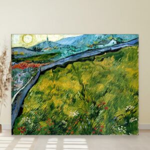 Zatvoreno žitno polje sa izlazećim suncem, Vincent van Gogh, Enclosed wheat field with rising sun, slika na platnu