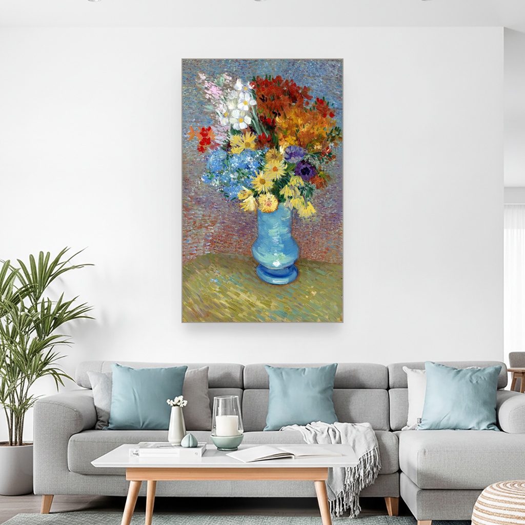 Cveće u plavoj vazi, Vincent van Gogh, Flowers in a blue vase, slika na platnu 2 Cveće u plavoj vazi, Vincent van Gogh, Flowers in a blue vase, slika na platnu - Slika 2