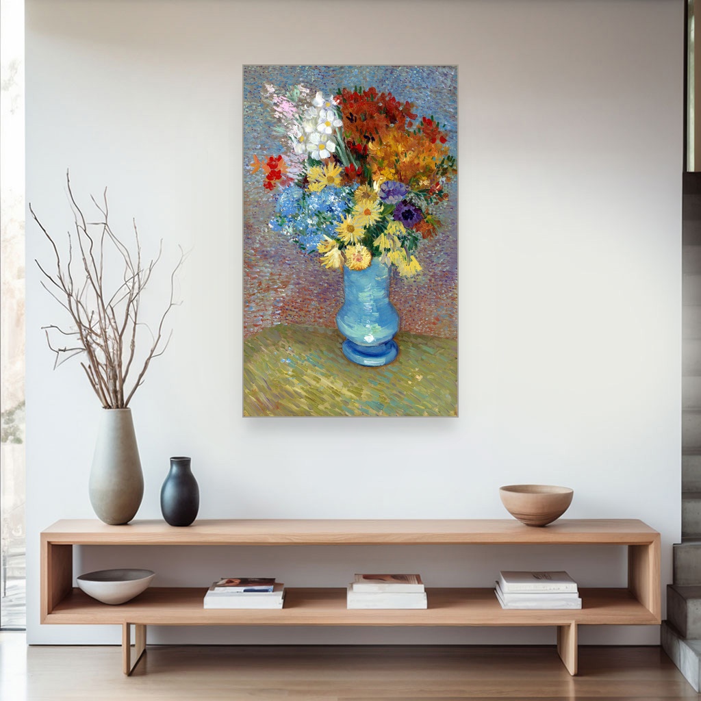 Cveće u plavoj vazi, Vincent van Gogh, Flowers in a blue vase, slika na platnu 4 Cveće u plavoj vazi, Vincent van Gogh, Flowers in a blue vase, slika na platnu - Slika 4