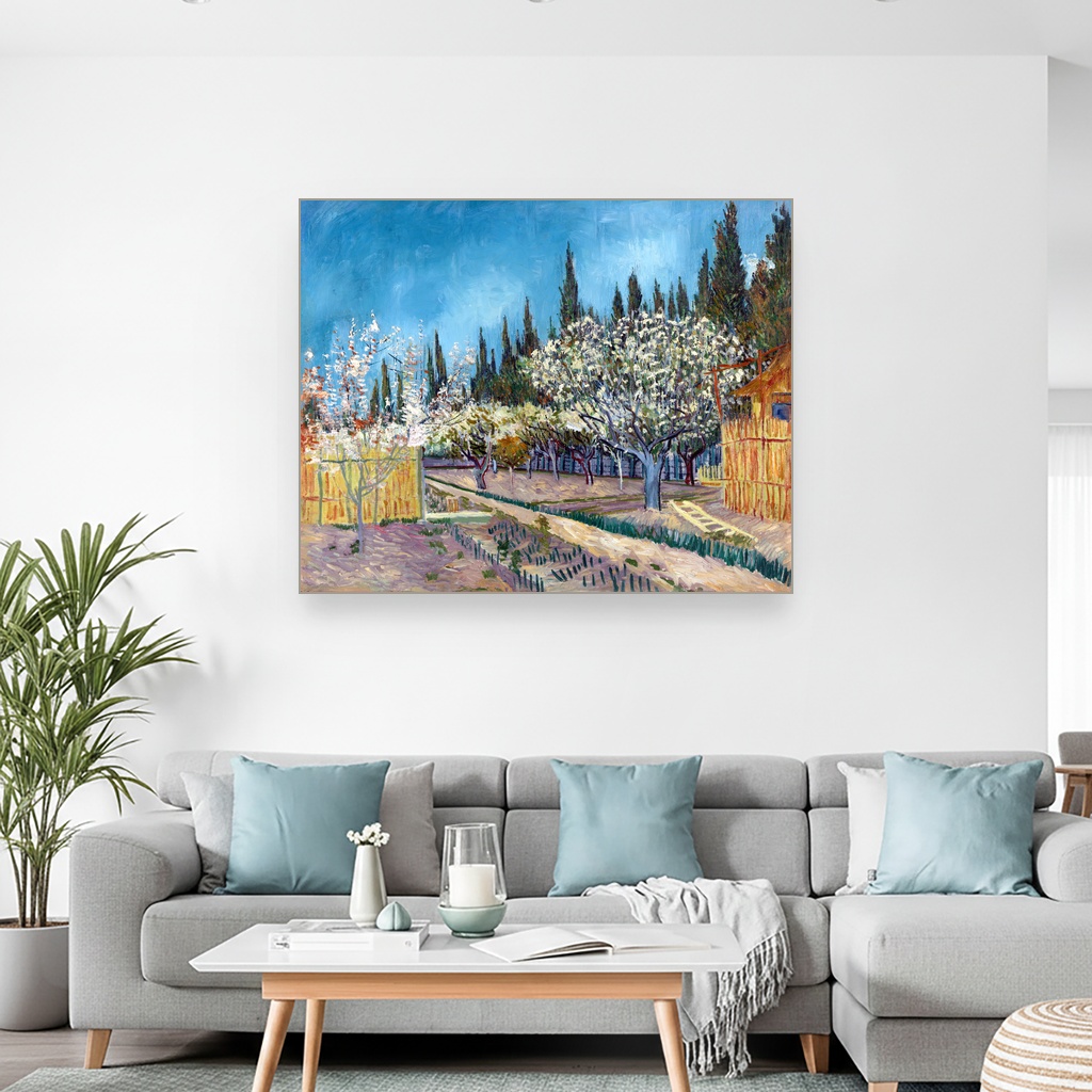 Voćnjak okružen čempresima, Vincent van Gogh, Orchard bordered by cypresses, slika na platnu 2 Voćnjak okružen čempresima, Vincent van Gogh, Orchard bordered by cypresses, slika na platnu - Slika 2