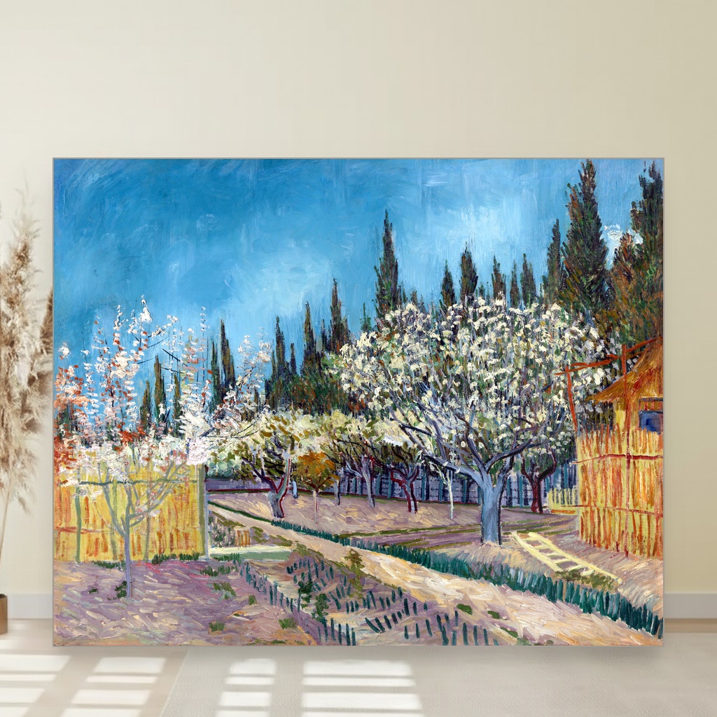 Voćnjak okružen čempresima, Vincent van Gogh, Orchard bordered by cypresses, slika na platnu 1 Voćnjak okružen čempresima, Vincent van Gogh, Orchard bordered by cypresses, slika na platnu