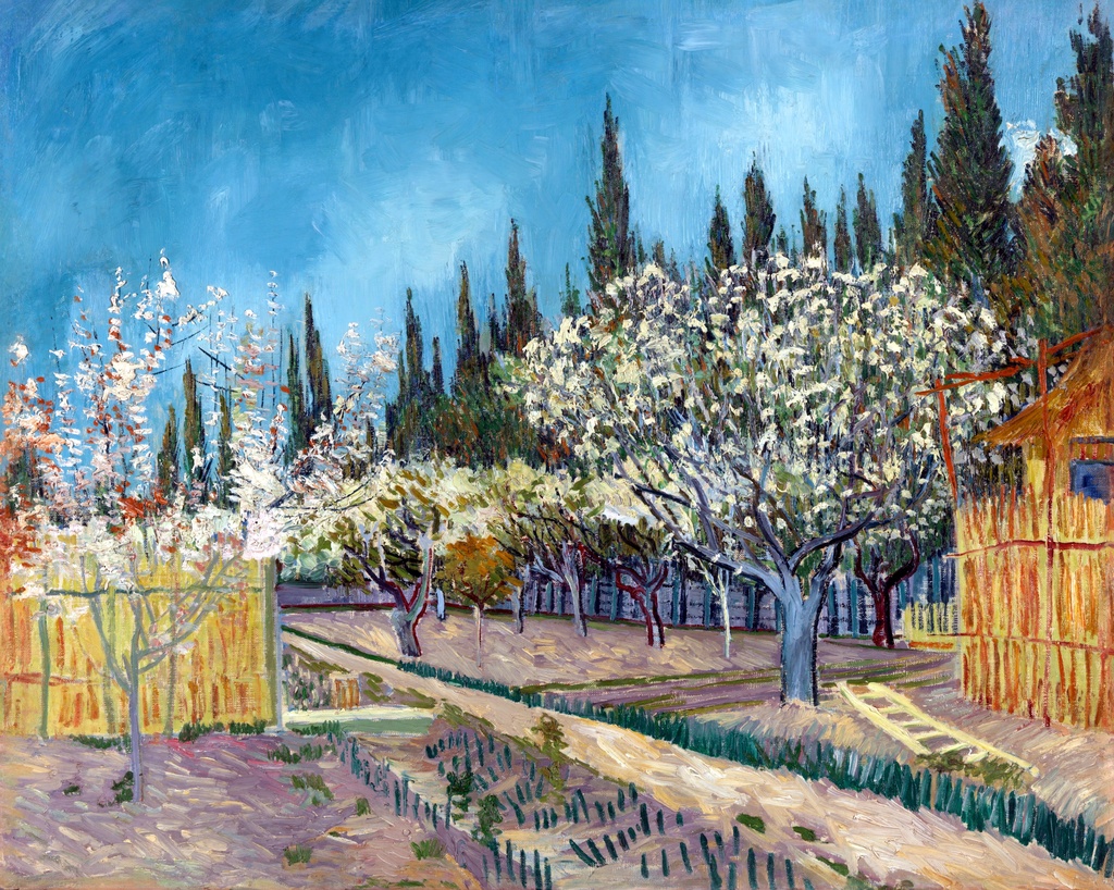 Voćnjak okružen čempresima, Vincent van Gogh, Orchard bordered by cypresses, slika na platnu 8 Voćnjak okružen čempresima, Vincent van Gogh, Orchard bordered by cypresses, slika na platnu - Slika 8