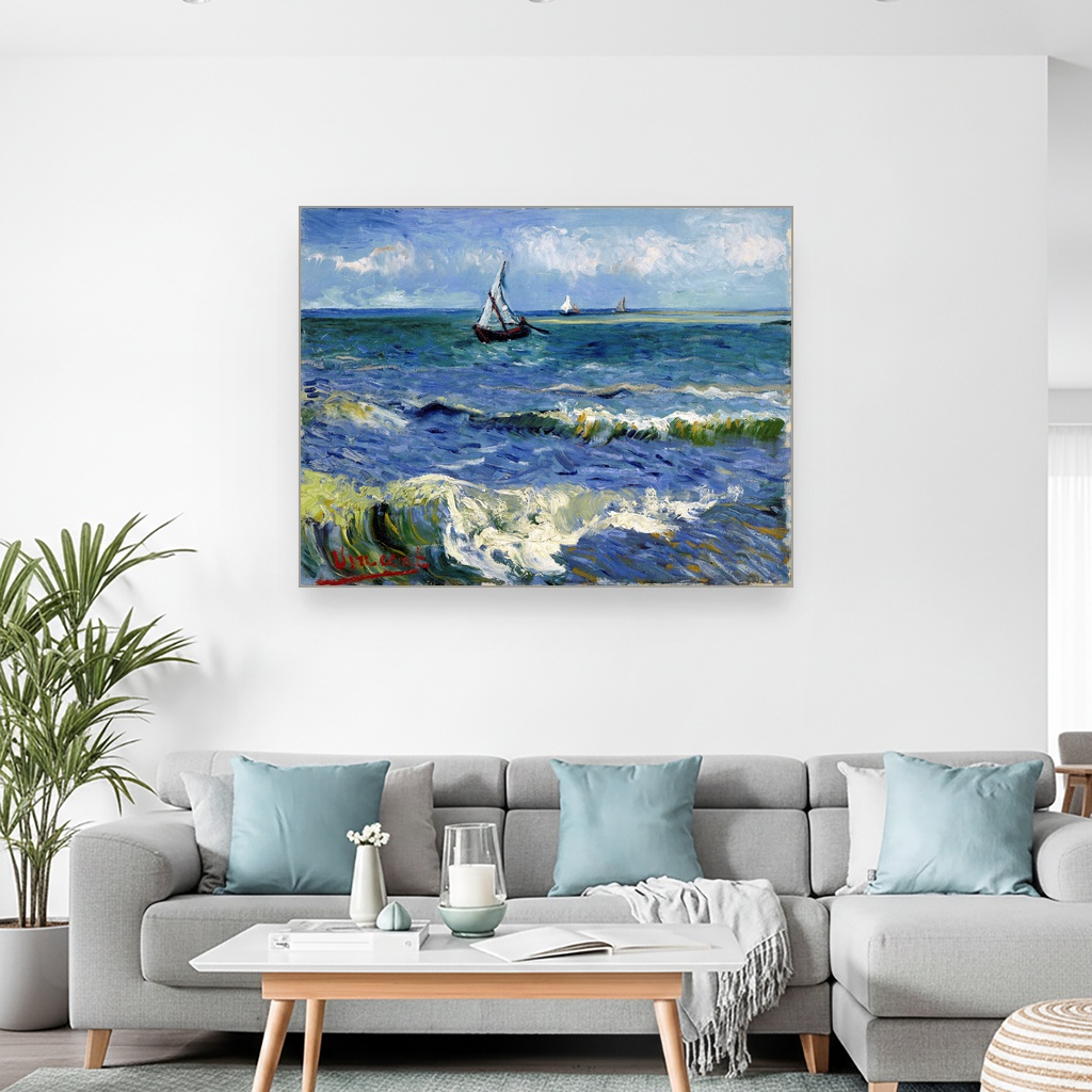 Pejzaž mora kod Les Saintes-Maries-de-la-Mer, Vincent van Gogh, Seascape near Les Saintes-Maries-de-la-Mer, slika na platnu 2 Pejzaž mora kod Les Saintes-Maries-de-la-Mer, Vincent van Gogh, Seascape near Les Saintes-Maries-de-la-Mer, slika na platnu - Slika 2