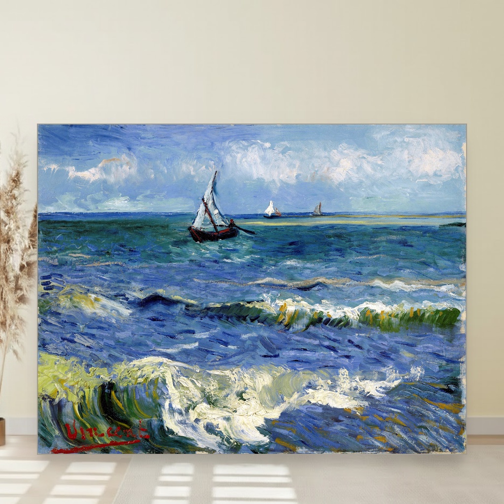 Pejzaž mora kod Les Saintes-Maries-de-la-Mer, Vincent van Gogh, Seascape near Les Saintes-Maries-de-la-Mer, slika na platnu 1 Pejzaž mora kod Les Saintes-Maries-de-la-Mer, Vincent van Gogh, Seascape near Les Saintes-Maries-de-la-Mer, slika na platnu