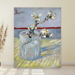 Grana cvetajućeg badema u čaši, Vincent van Gogh, Sprig of flowering almond in a glass, slika na platnu