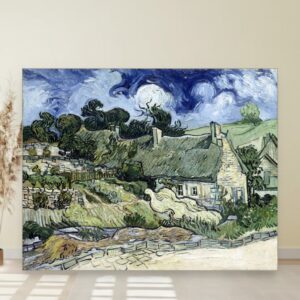 Kućice sa slamnatim krovovima u Kordevilu, Vincent van Gogh, Thatched Cottages at Cordeville, slika na platnu