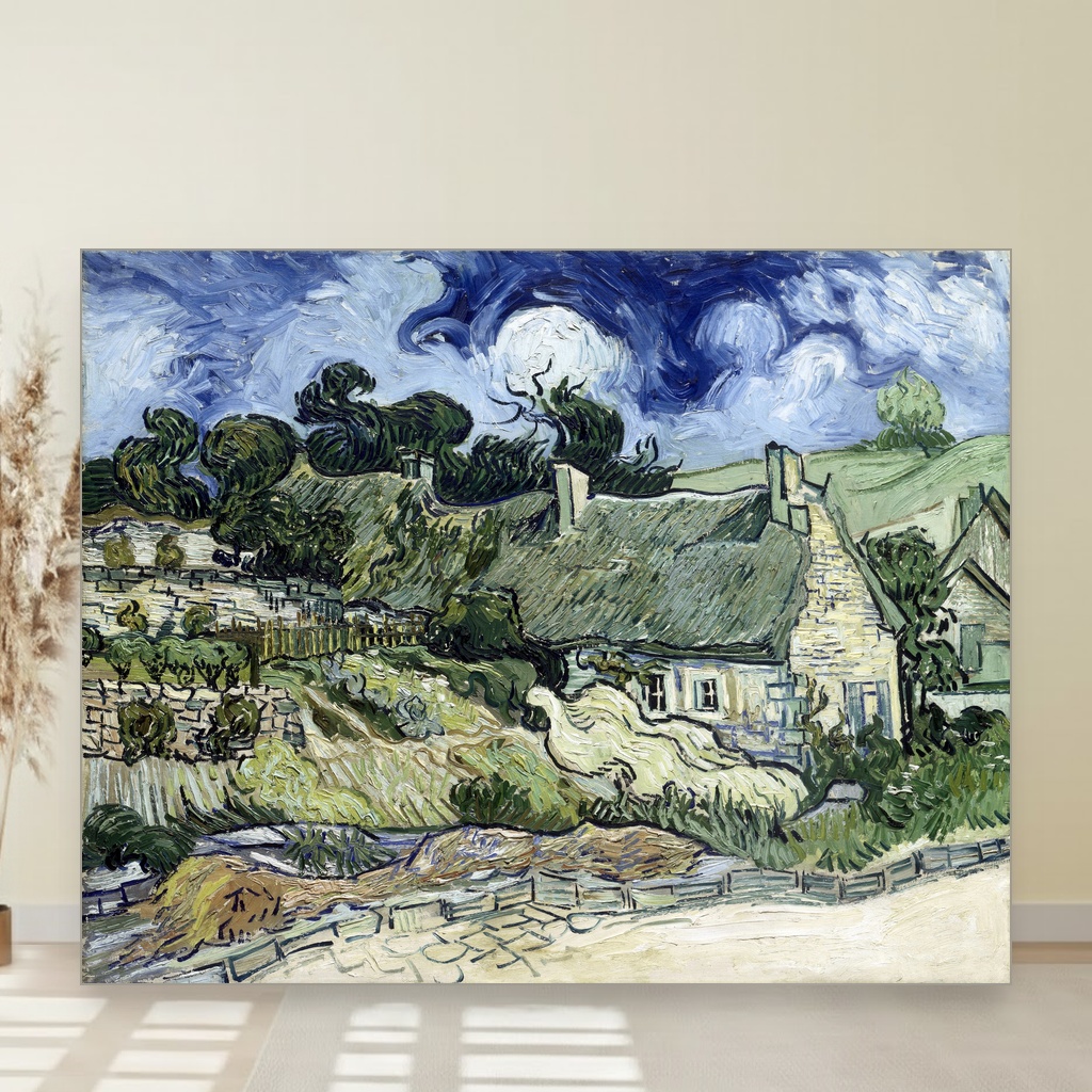 Kućice sa slamnatim krovovima u Kordevilu slika na platnu Nova Art Studio