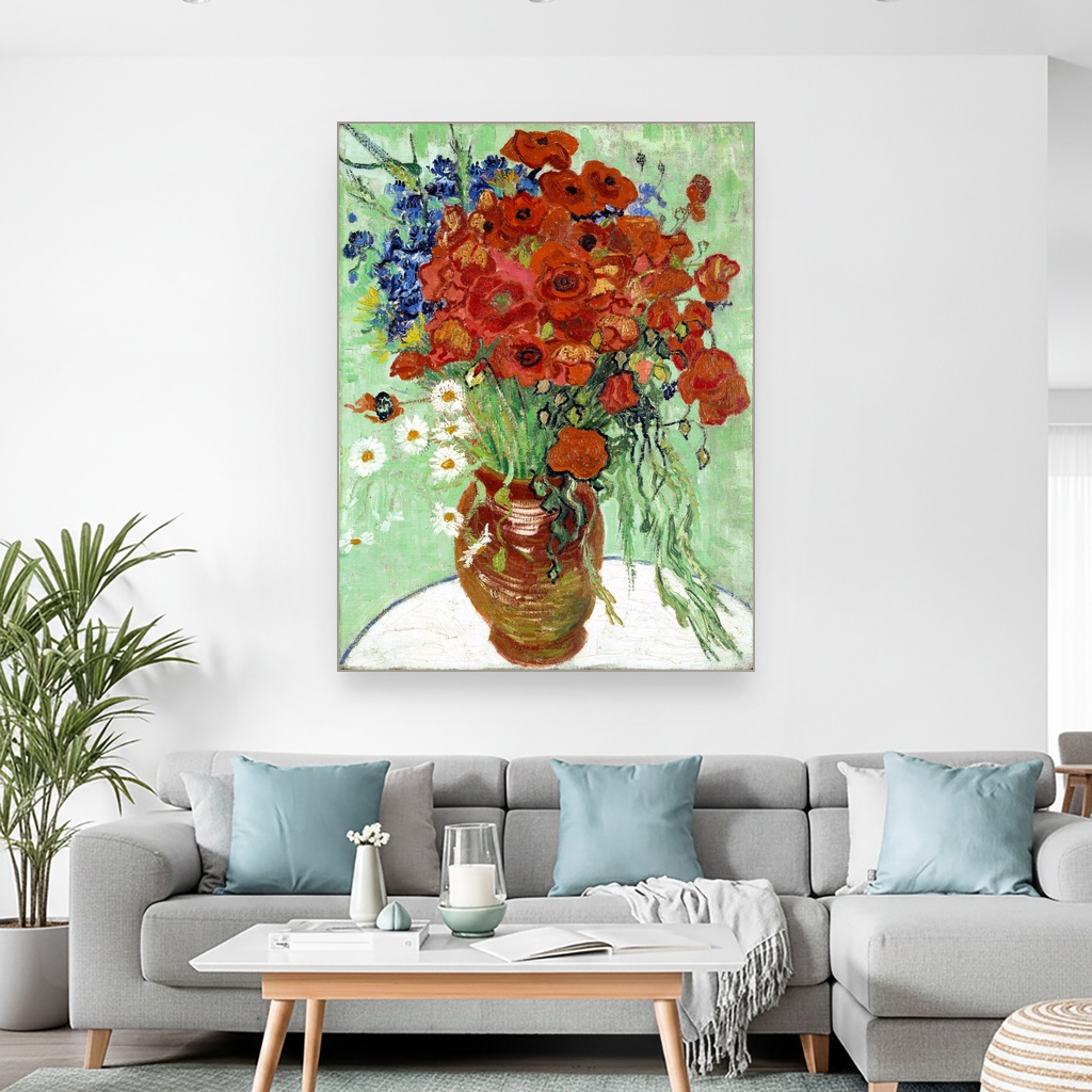 Vaza sa tratinčicama i makovima, Vincent van Gogh, Vase with Daisies and Poppies, slika na platnu 2 Vaza sa tratinčicama i makovima, Vincent van Gogh, Vase with Daisies and Poppies, slika na platnu - Slika 2