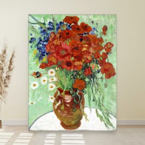 Vaza sa tratinčicama i makovima, Vincent van Gogh, Vase with Daisies and Poppies, slika na platnu