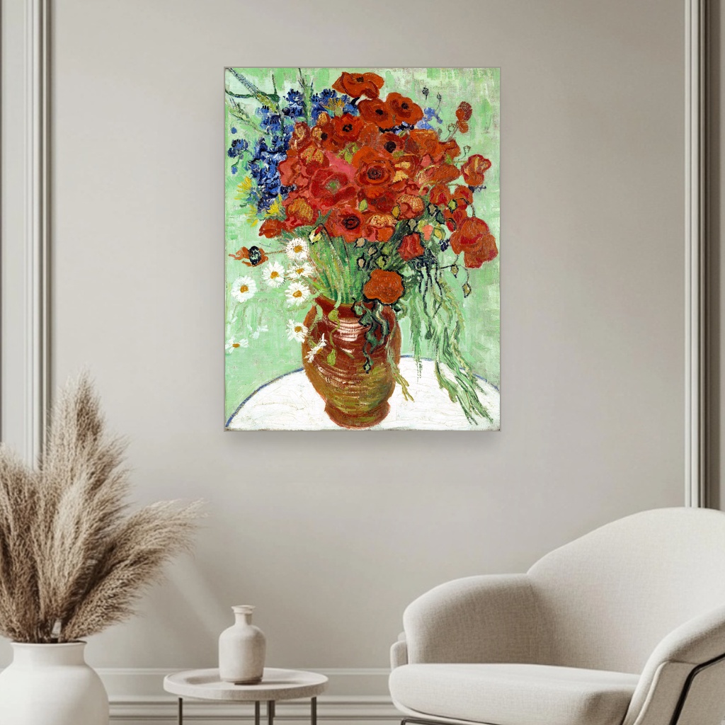 Vaza sa tratinčicama i makovima, Vincent van Gogh, Vase with Daisies and Poppies, slika na platnu 3 Vaza sa tratinčicama i makovima, Vincent van Gogh, Vase with Daisies and Poppies, slika na platnu - Slika 3