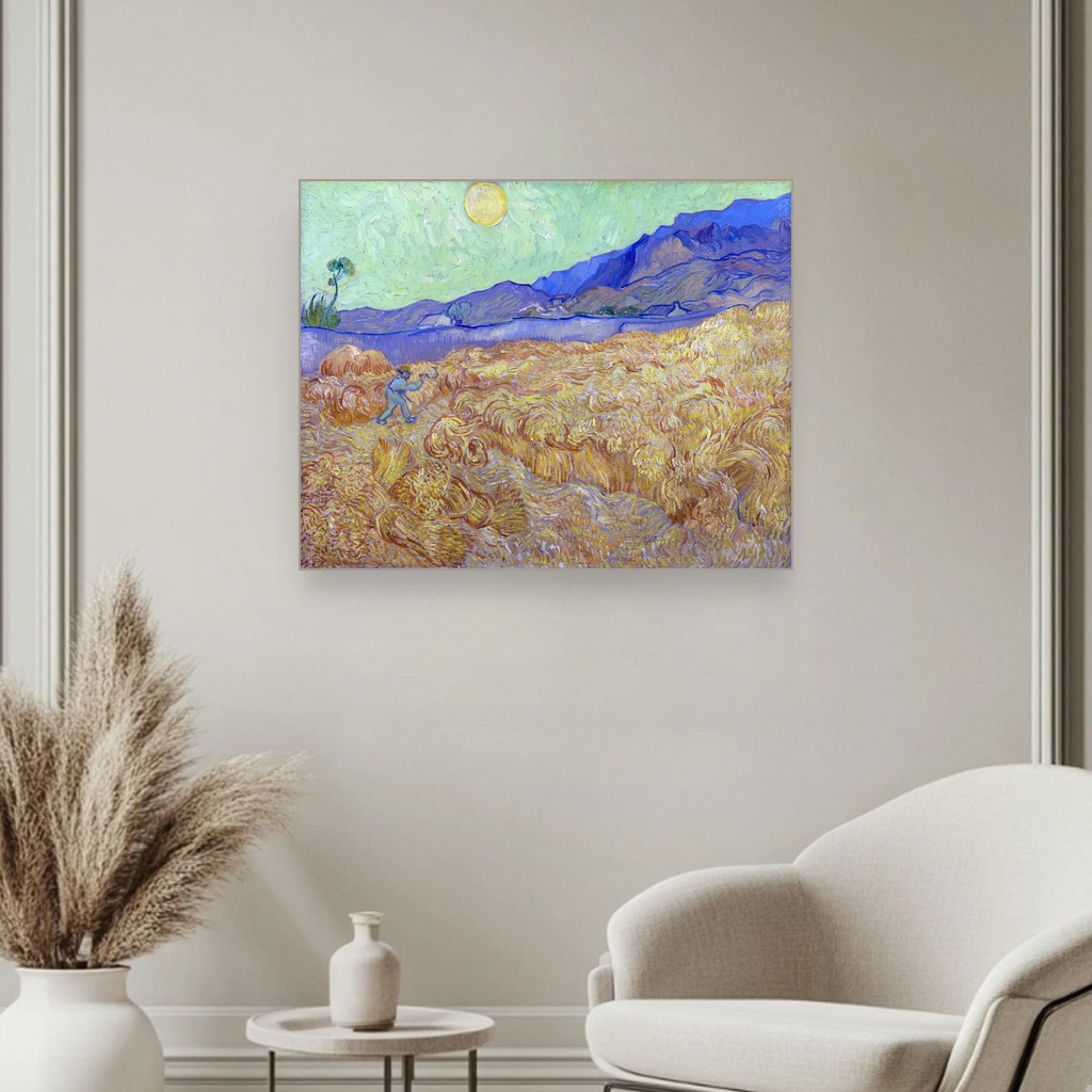 Žetva sa žetelcem, Vincent van Gogh, Wheatfield with a reaper, slika na platnu 3 Žetva sa žetelcem, Vincent van Gogh, Wheatfield with a reaper, slika na platnu - Slika 3