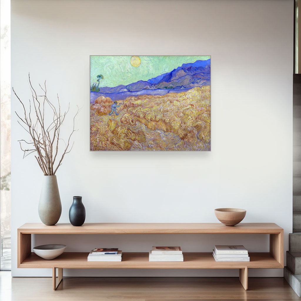 Žetva sa žetelcem, Vincent van Gogh, Wheatfield with a reaper, slika na platnu 4 Žetva sa žetelcem, Vincent van Gogh, Wheatfield with a reaper, slika na platnu - Slika 4