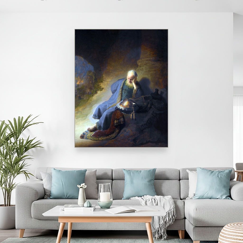 Jeremija žali zbog uništenja Jerusalima, Rembrandt van Rijn, Jeremiah Lamenting the Destruction of Jerusalem, slika na platnu 2 Jeremija žali zbog uništenja Jerusalima, Rembrandt van Rijn, Jeremiah Lamenting the Destruction of Jerusalem, slika na platnu - Slika 2