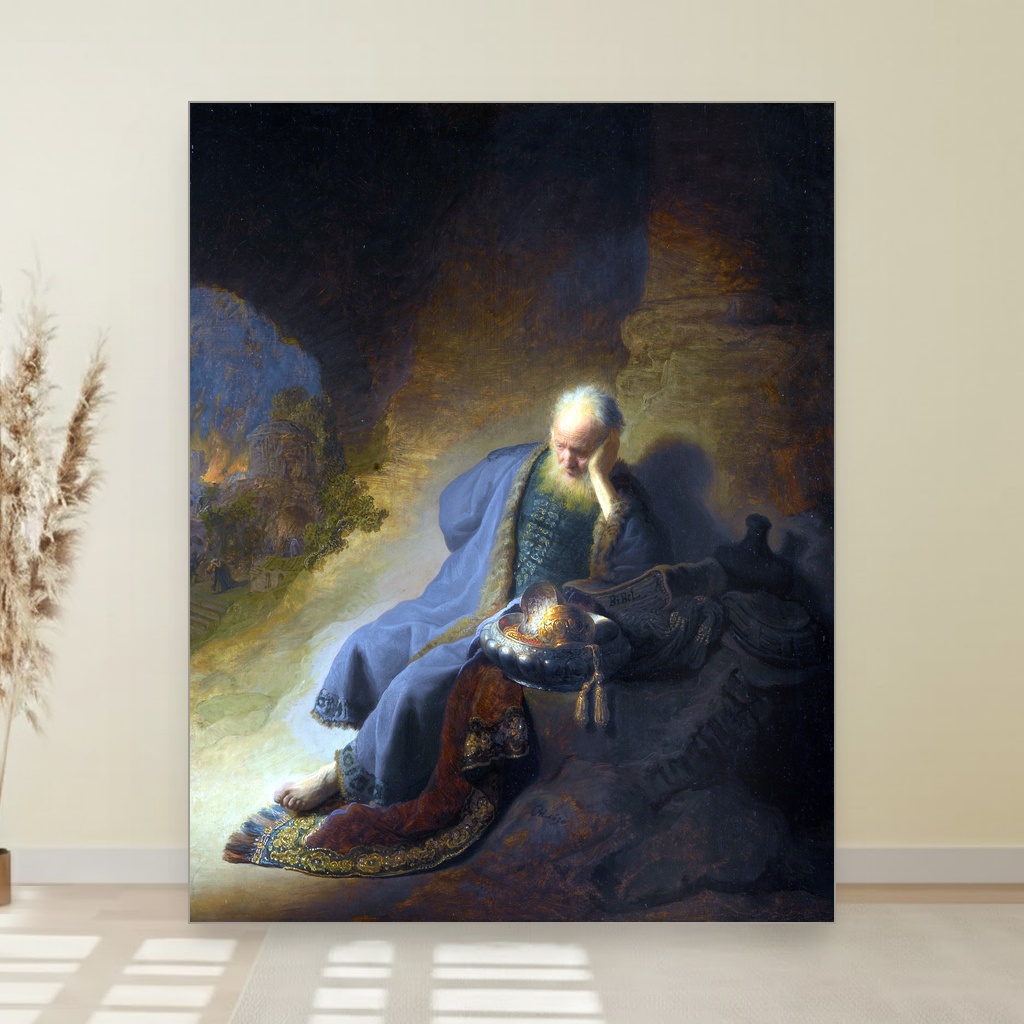 Jeremija žali zbog uništenja Jerusalima slika na platnu Nova Art Studio