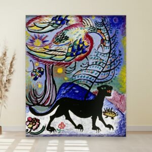 Zamislena ptica i crna pantera, Wassily Kandinsky, Imaginary Bird and Black Panther, slika na platnu