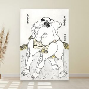 5 slika Katsushike Hokusai za podizanje atmosfere 6 Rvači sumo, Katsushika Hokusai, Sumo Wrestlers, slika na platnu