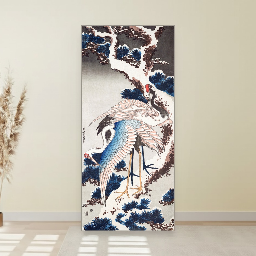 5 slika Katsushike Hokusai za podizanje atmosfere 4 Ždralovi na snežnom drveću slika na platnu Nova Art Studio