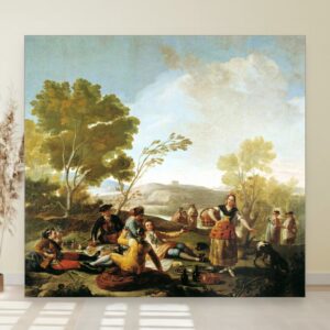 Merienda na obali Manzanaresa, Francisco Goya, La Merienda a orilla del Manzanares, slika na platnu